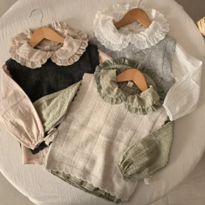 Camisa cuello bebe con broderie